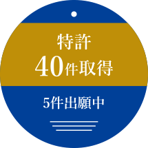 特許40件取得　5件出願中